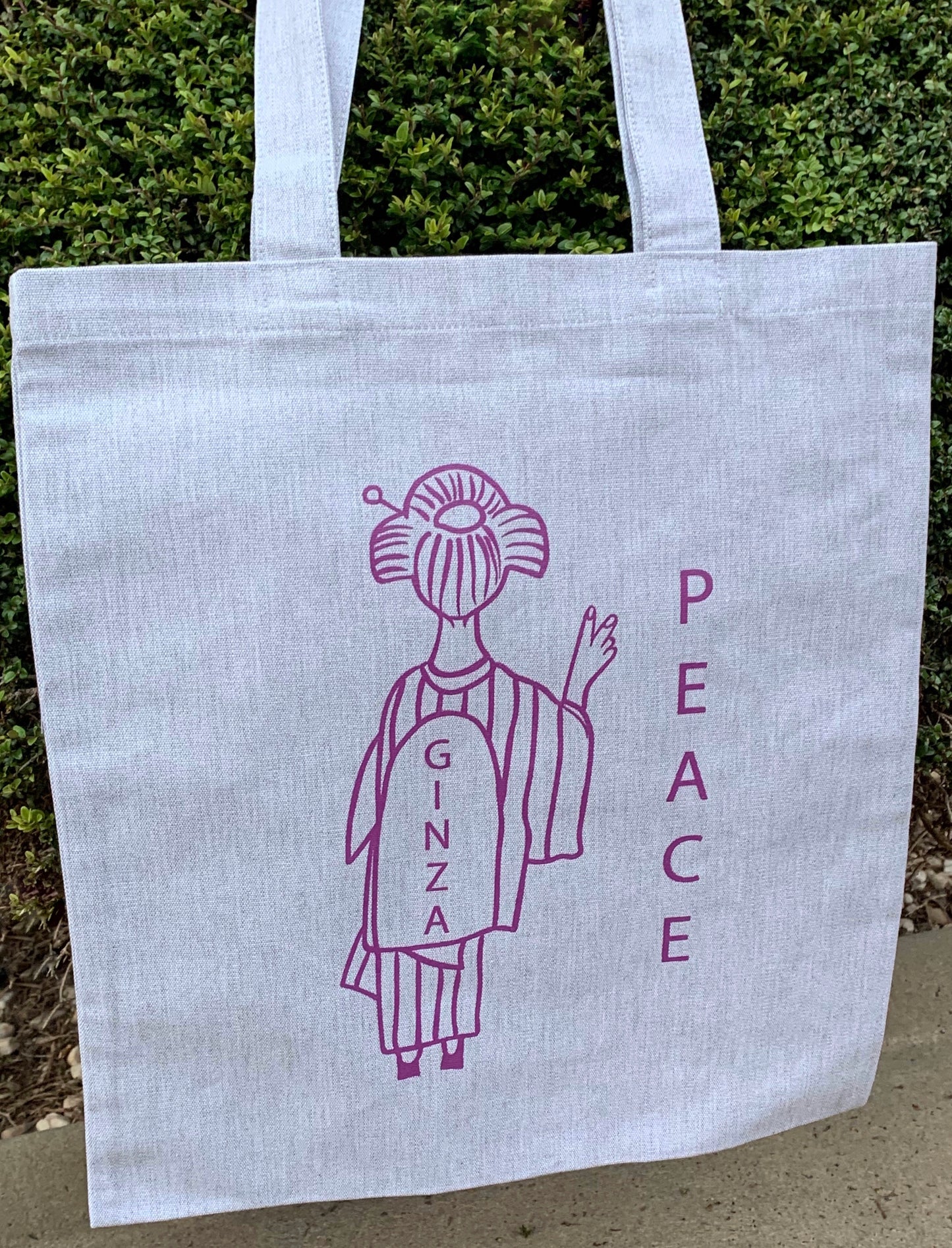 Purple Geisha Grey Tote Bag
