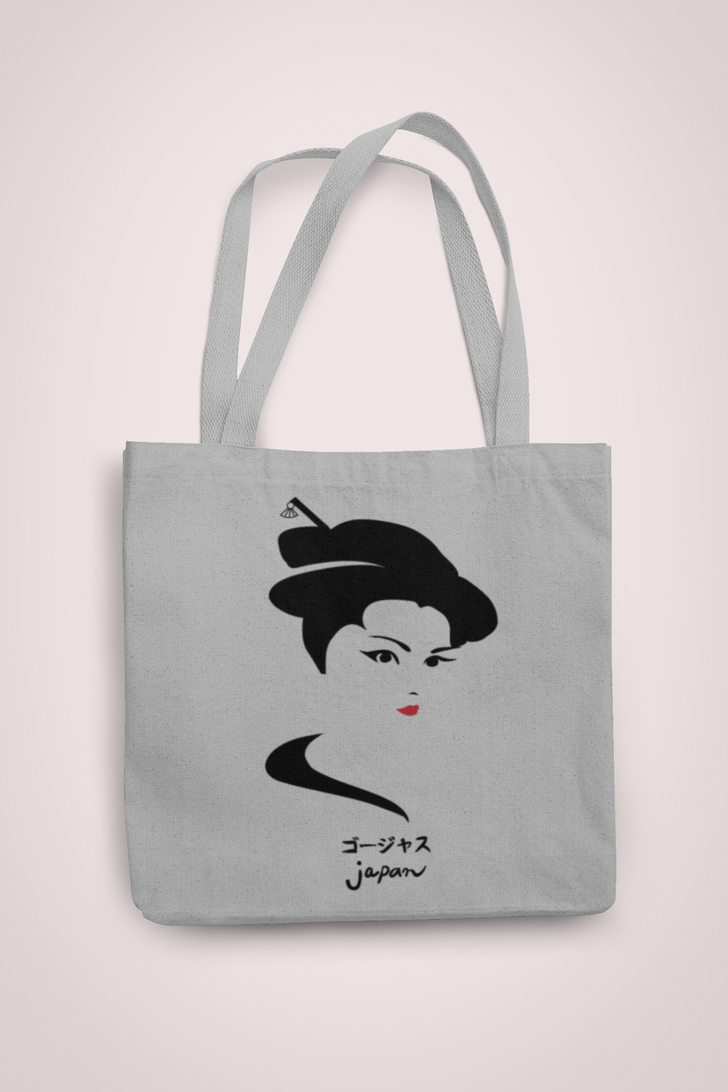 Classic Japanese Woman Grey Tote Bag