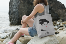 Load image into Gallery viewer, Classic Japanese Woman Grey Tote Bag